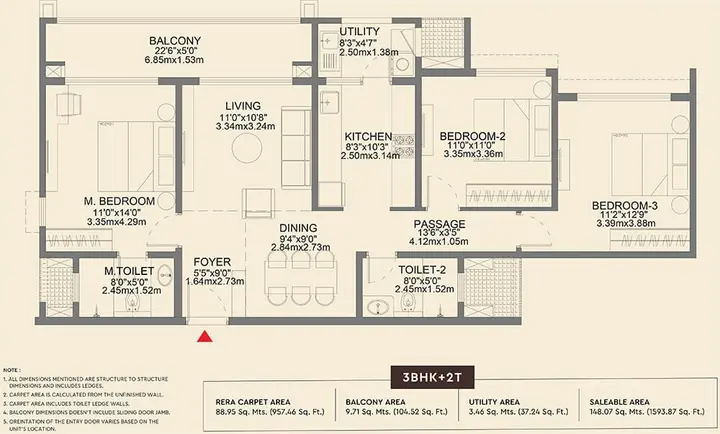 Godrej Aveline 3 BHK 1,593 sqft floor plan layout Godrej Aveline 3 BHK 1,593 sqft floor plan layout